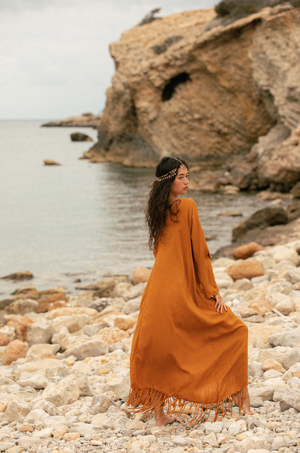 SATORI KAFTAN IN GOLD FLAME