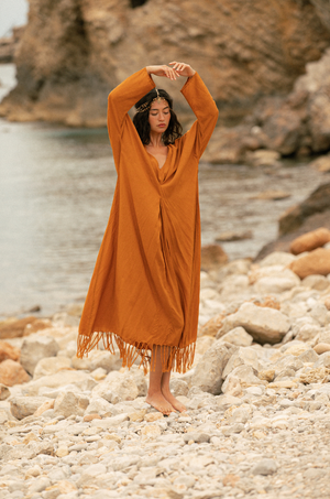 SATORI KAFTAN IN GOLD FLAME