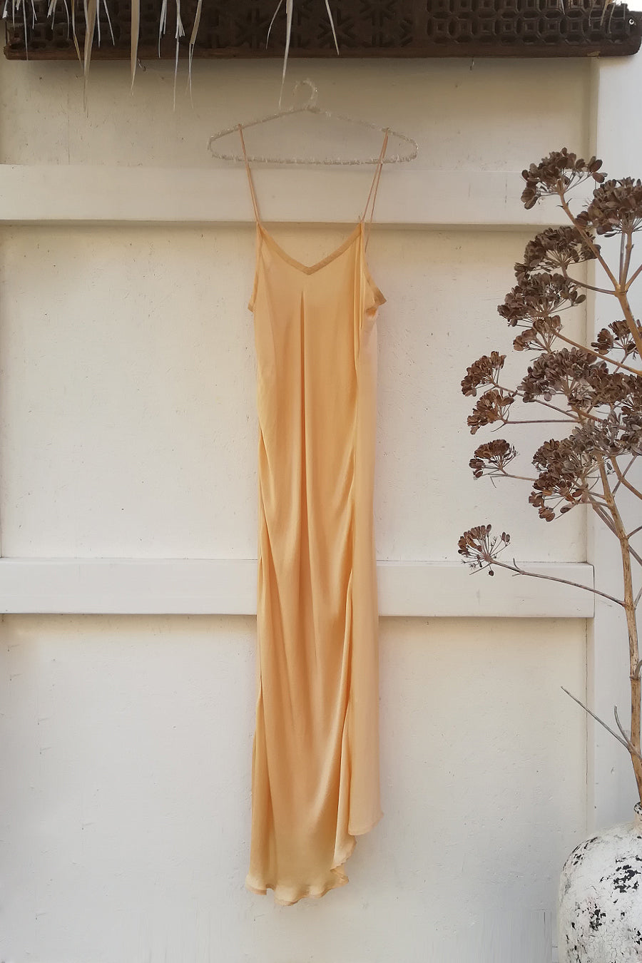 champagne silk slip dress Champagne Satin Dress - Backless Midi Dress - Cutout Slip Dress