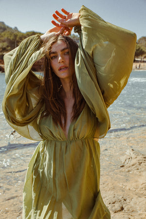 YASMIN DRESS MOSS
