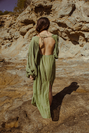 YASMIN DRESS MOSS