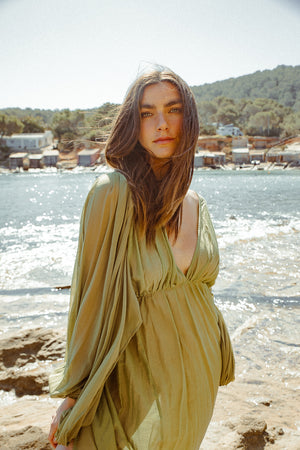 YASMIN DRESS MOSS