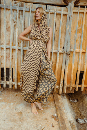 AZUMI VEST ZIGZAG COFFEE