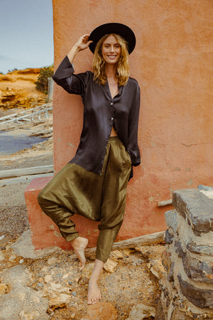 DHOTI TROUSERS OLIVE