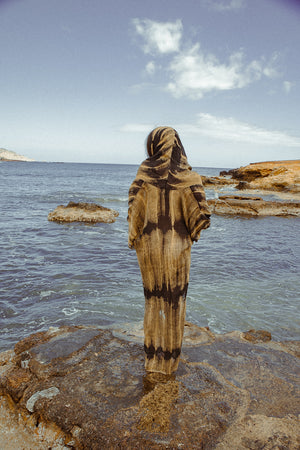 PETRA COWL LONG ROBE CLAY SAFFRON
