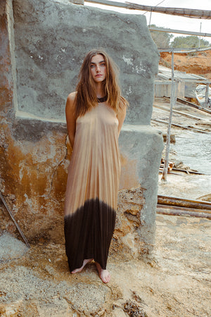 MACAW DRESS GOLD BLACK