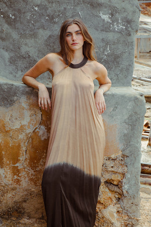 MACAW DRESS GOLD BLACK