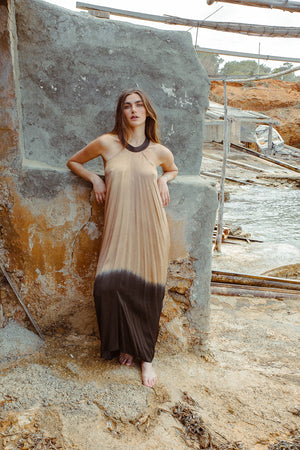 MACAW DRESS GOLD BLACK