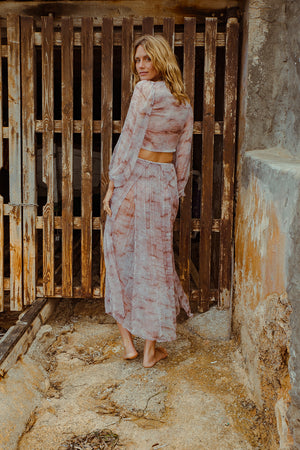 FREE FLOW SKIRT PETAL TIE DYE