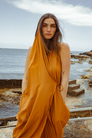 HOOD KAFTAN GOLD FLAME