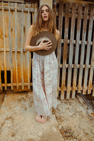OCEAN TROUSERS SILK PETAL TIE DYE