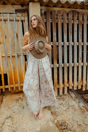 OCEAN TROUSERS SILK PETAL TIE DYE