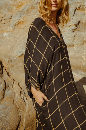KURTA DRESS BLACK CHESS