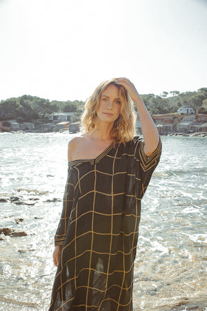 KURTA DRESS BLACK CHESS