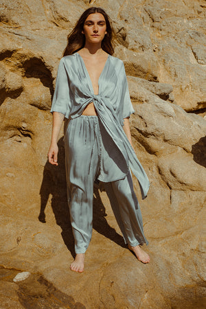 LERA TROUSER SILVER BLUE
