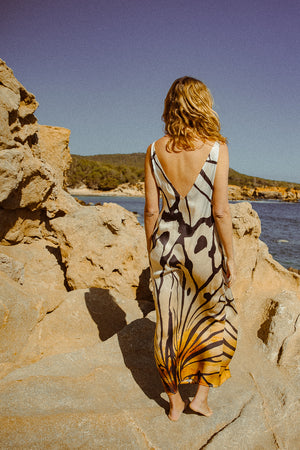 BETTINA DRESS BUTTERFLY WING PRINT