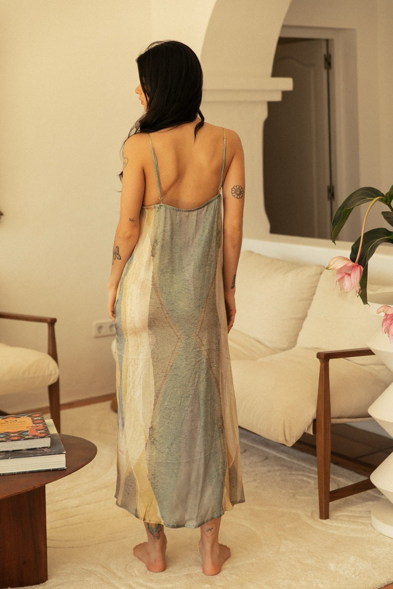 MEERI SLIP DRESS AQUAROSE