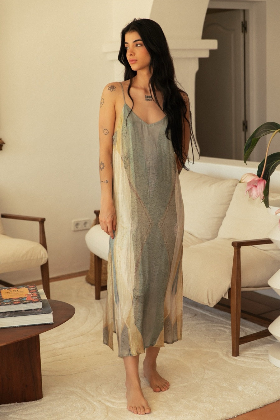 MEERI SLIP DRESS AQUAROSE