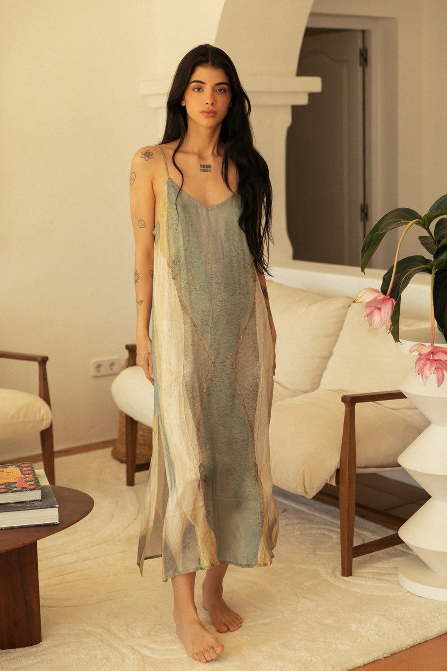 MEERI SLIP DRESS AQUAROSE