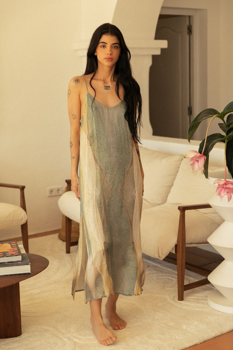 MEERI SLIP DRESS AQUAROSE