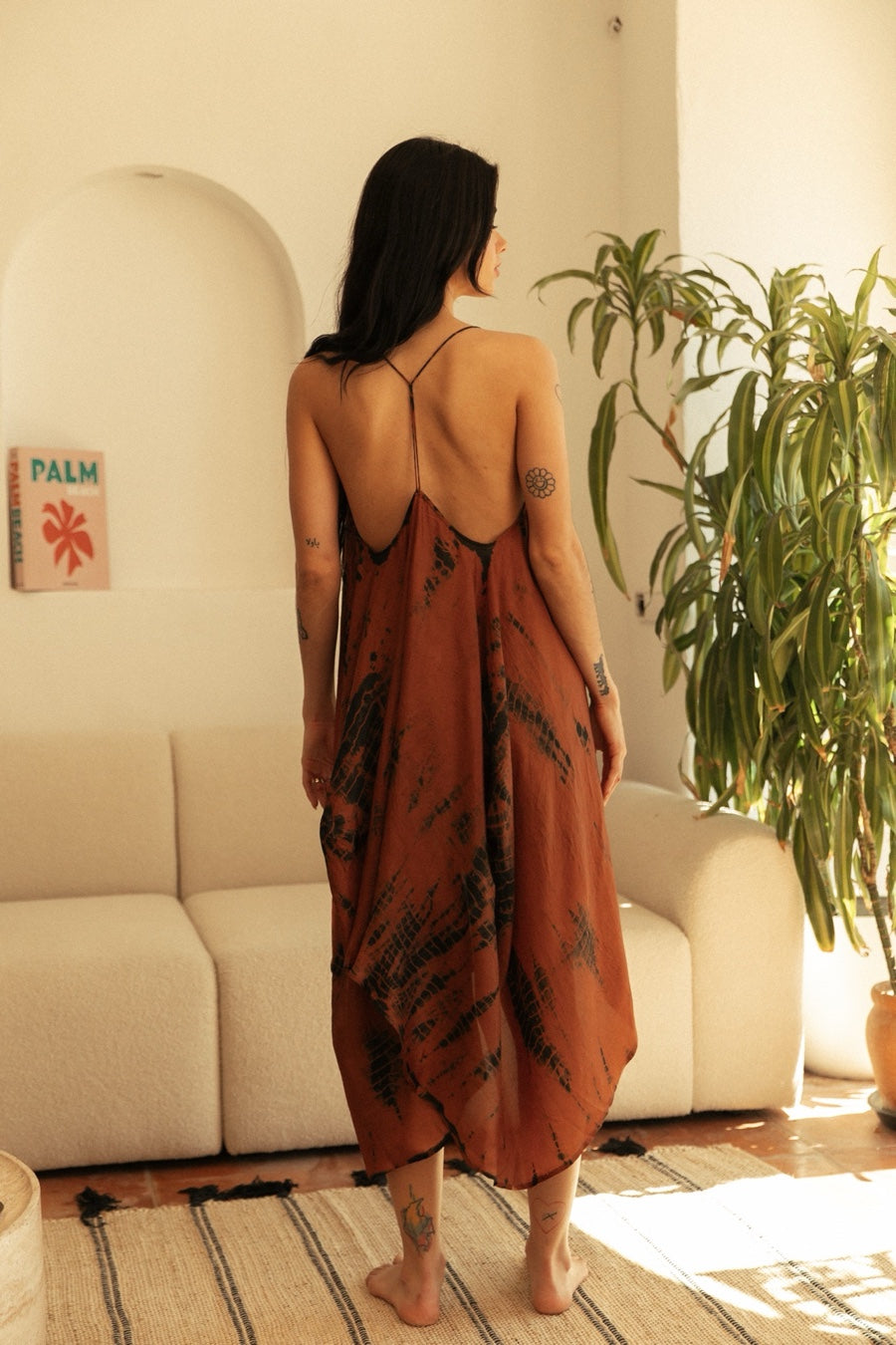 ZEN DRESS SILK TIGERS EYE TIE DYE