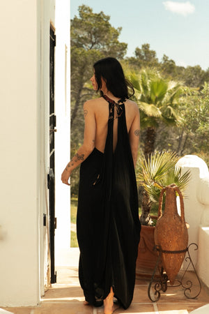 MACAW DRESS BAMBOO BLACK
