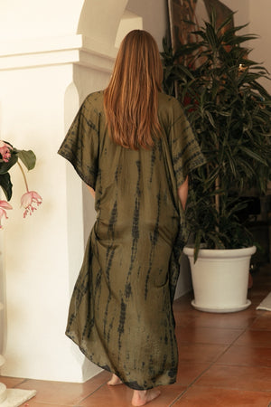 SOL KAFTAN OLIVE TIE DYE