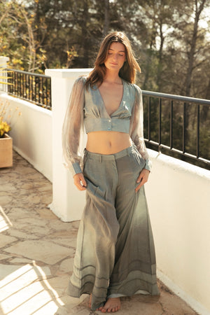 ZADE TROUSERS AQUA