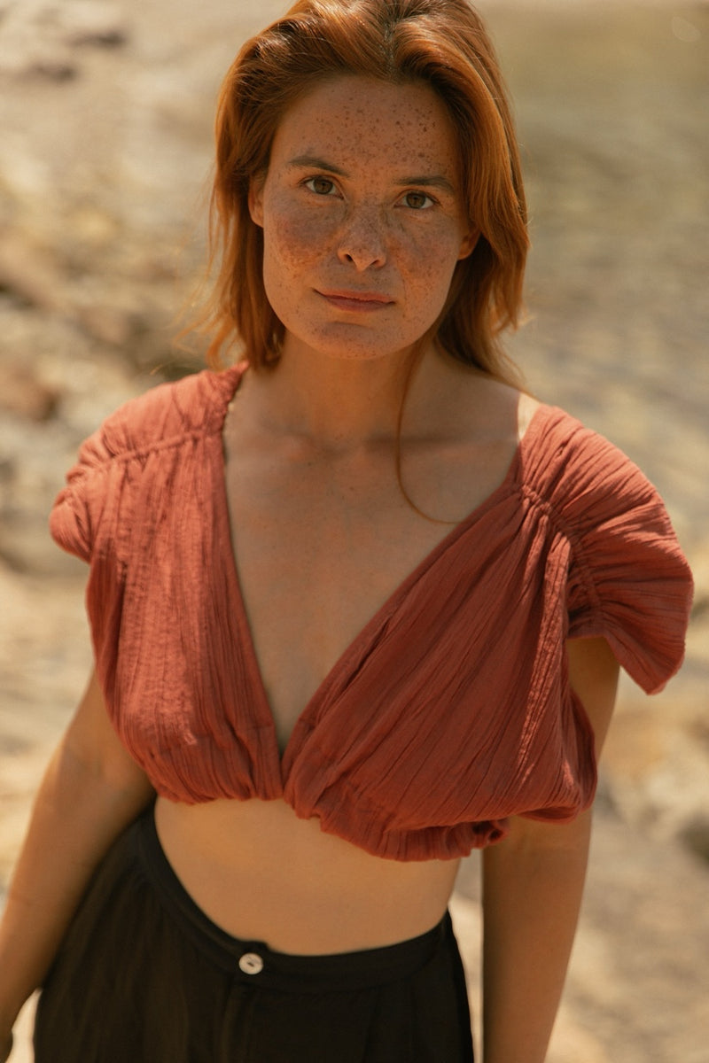 ISLA CROP TOP BAKED CLAY