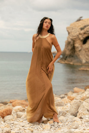 MACAW DRESS OMBRE CREAM