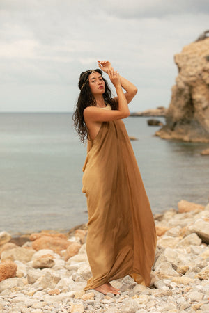 MACAW DRESS OMBRE CREAM