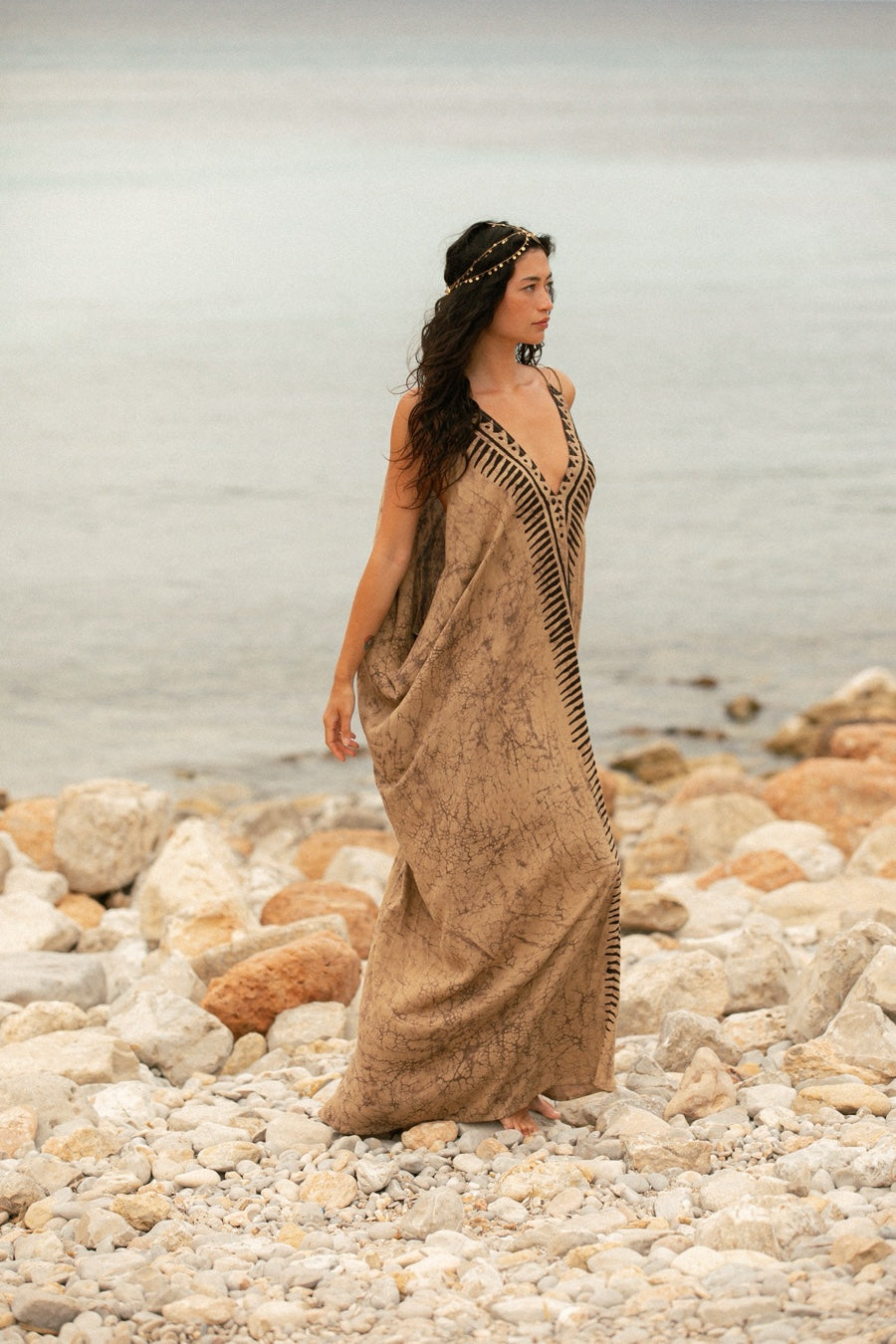 ATHENS DRESS SUMERIAN CREAM CRACK