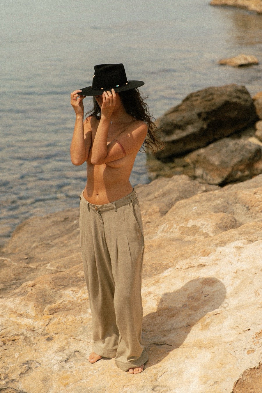 NORAH RAW SILK TROUSER MIST