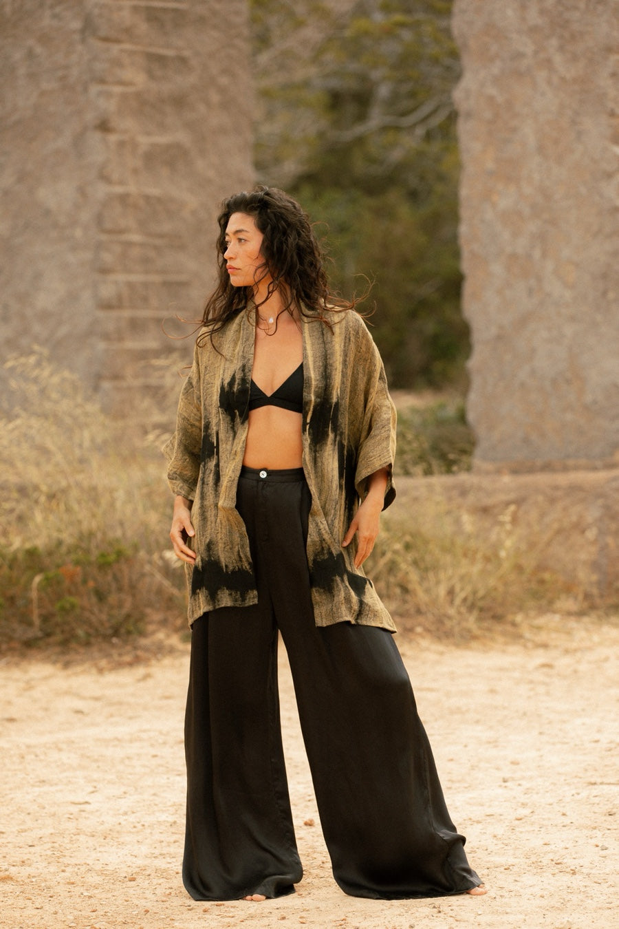 MAXI MIDI ROBE FEATHER GREEN