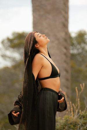 PETRA COWL ROBE LONG RED EARTH