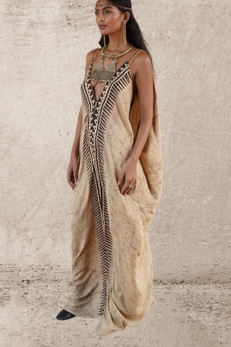 ATHENS DRESS SUMERIAN CREAM CRACK