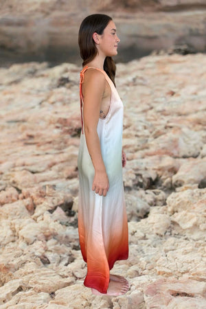BROOK DRESS SATIN SUNSET DIGITAL PRINT