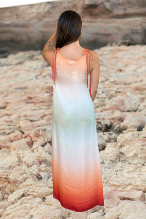 BROOK DRESS SATIN SUNSET DIGITAL PRINT