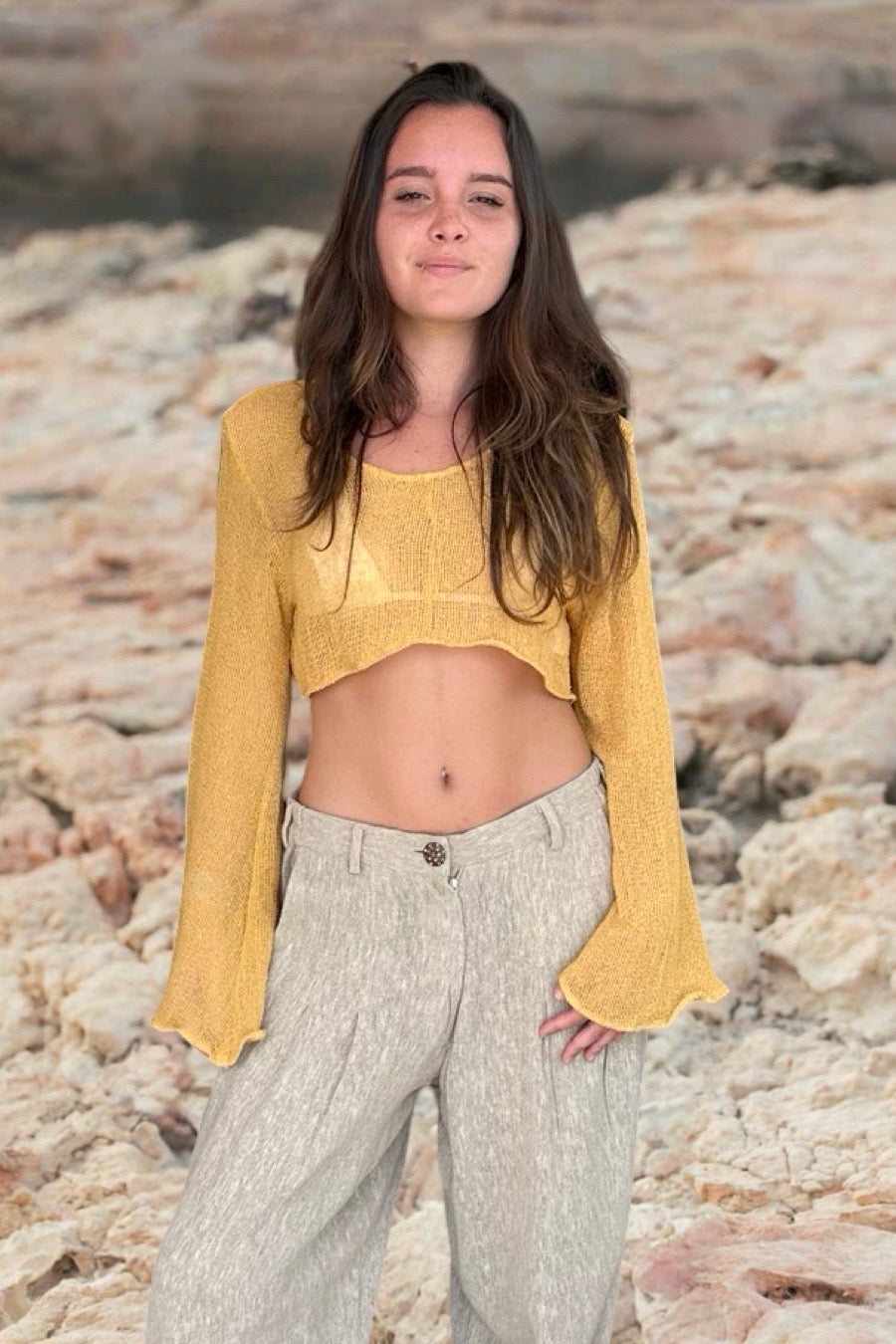 VEDA CROP TOP GOLDEN APRICOT