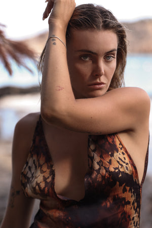 BETTINA DRESS SNAKE SKIN PRINT