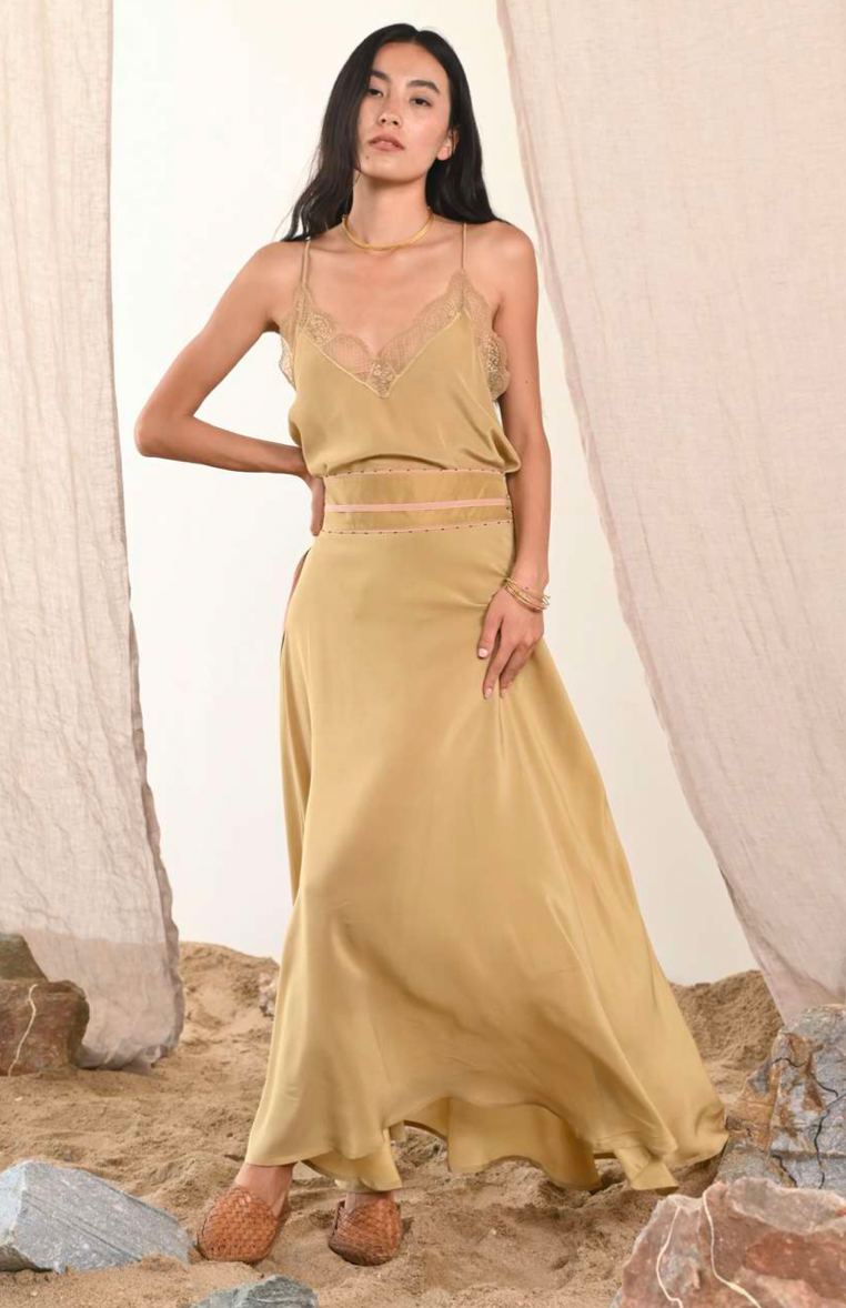 VERBENA SKIRT DARK GOLD
