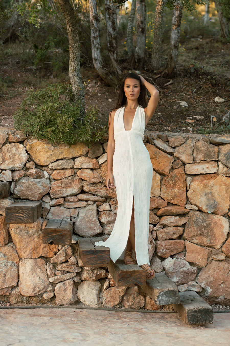 RAY HALTER DRESS ORGANIC COTTON WHITE RAY HALTER DRESS ORGANIC COTTON WHITE