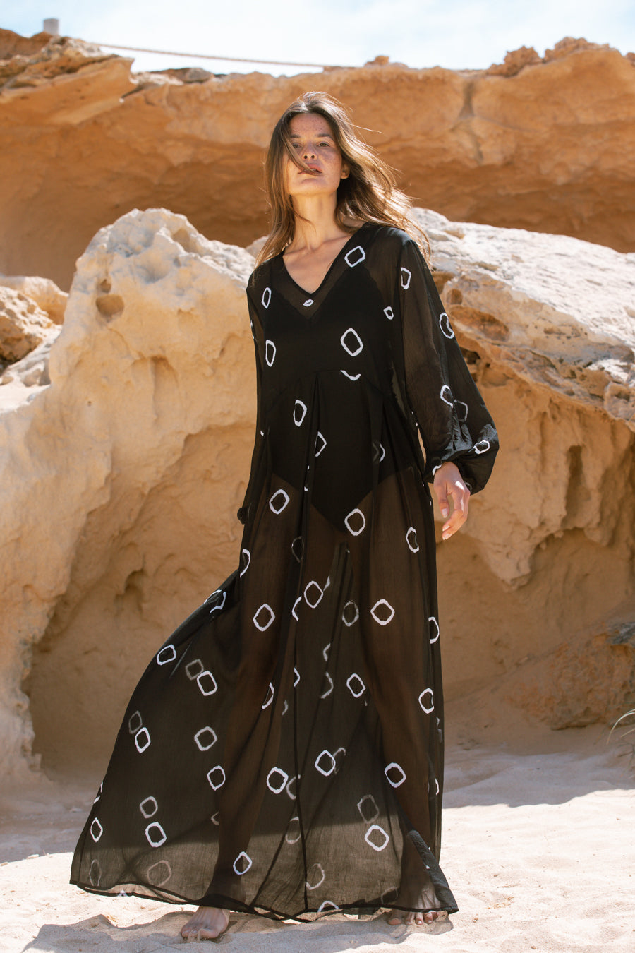 CAROLINA DRESS BLACK BANDHANI hanamer CAROLINA DRESS BLACK BANDHANI hanamer