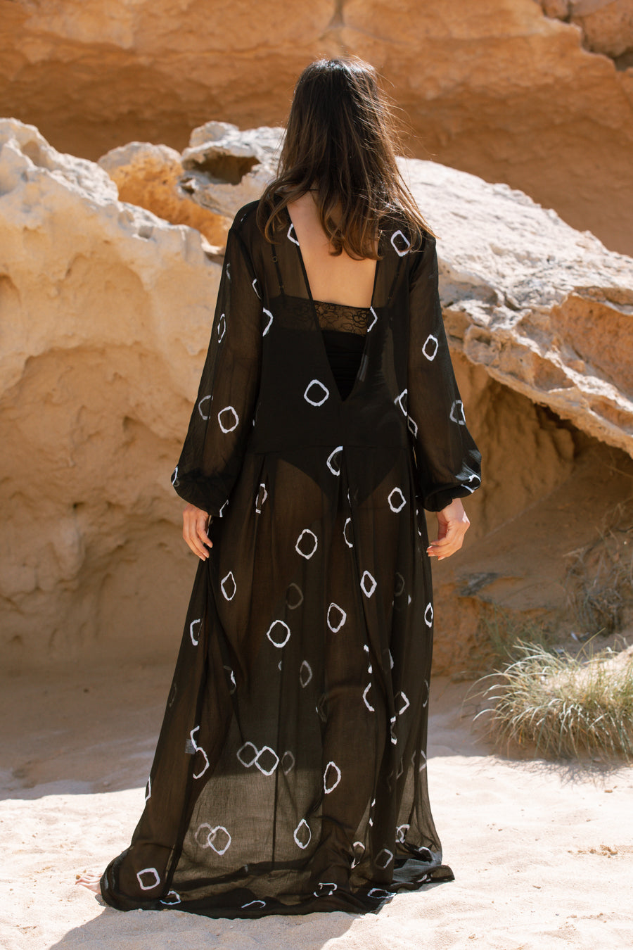 CAROLINA DRESS BLACK BANDHANI hanamer CAROLINA DRESS BLACK BANDHANI hanamer