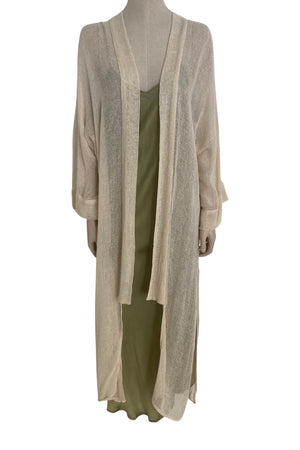 HEWA RAW SILK GAUZE KIMONO IVOTY