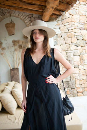 Kate Dress Hemp Black Long