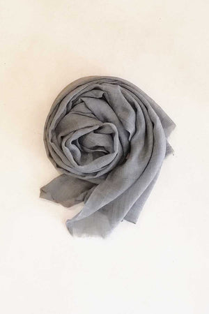 Grey Unisex Scarf in Wool/Silk Blend