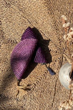 Amber Wallet Light Purple Natural Material Tassel
