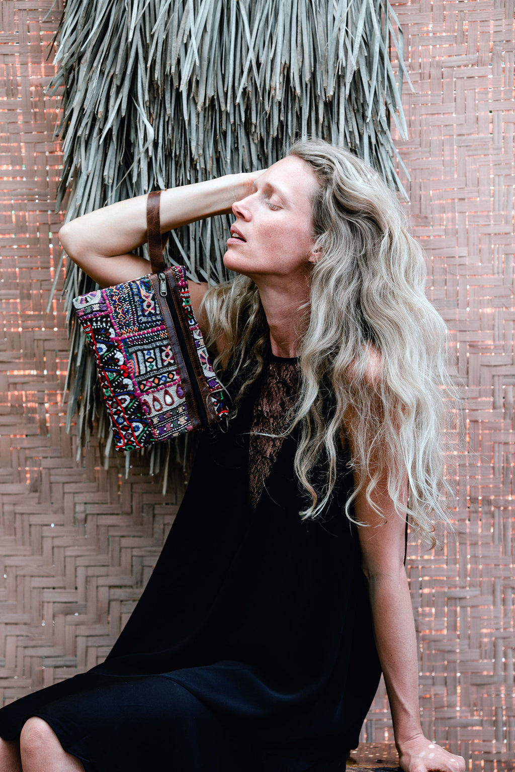Boho Embroidered Clutch Wallet