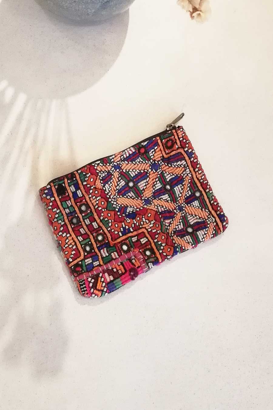 Boho Embroidery Wallet with Zipper